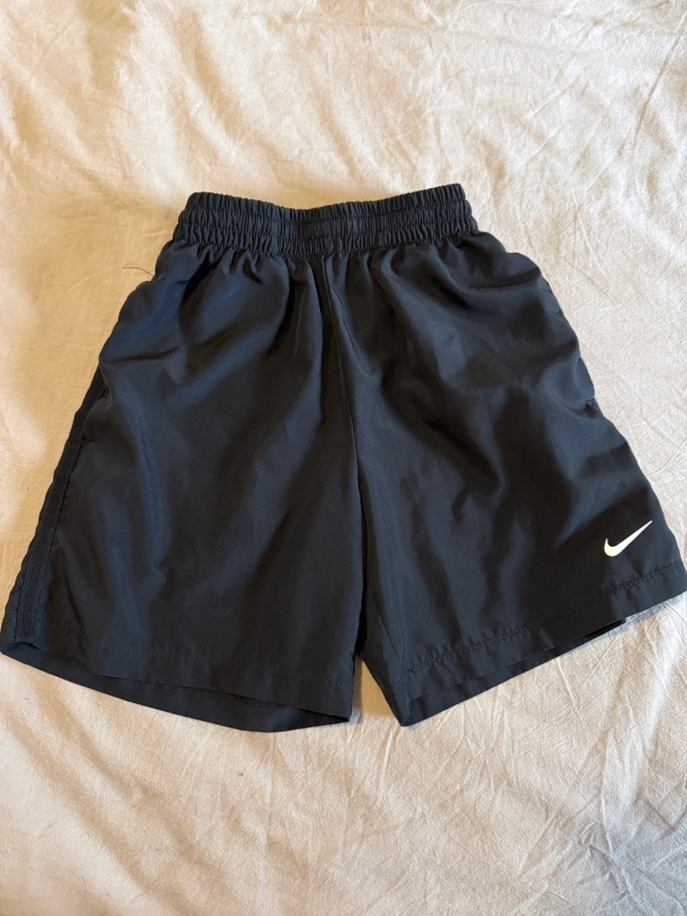 Nike Dry Fit Black Shorts with White Swoosh